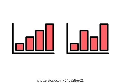 Growing Graphic Icon Set Illustration. Kartenzeichen und -zeichen. Diagramm-Symbol