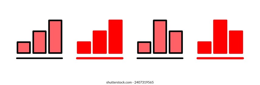 Growing graph Icon set illustration. Chart sign and symbol. diagram icon