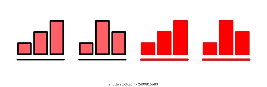 Growing Graphic Icon Set Illustration. Kartenzeichen und -zeichen. Diagramm-Symbol