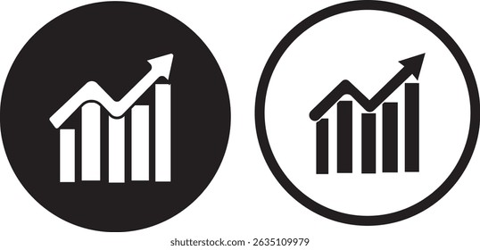 Growing graph Icon set illustration. Chart sign and symbol. diagram icon