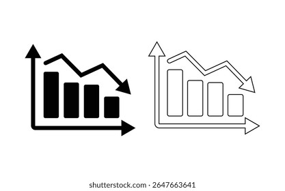 Gráfico crescente Ilustração do conjunto de ícones. Símbolo e sinal de gráfico. ícone de diagrama, Conjunto de crescente ícone de gráfico de barra em preto em um fundo branco	