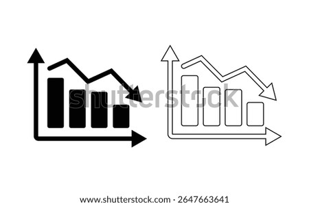 Growing graph Icon set illustration. Chart sign and symbol. diagram icon,Set of growing bar graph icon in black on a white background	