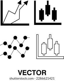 Growing graph icon set, graph icon vector for computer, web and mobile app.eps