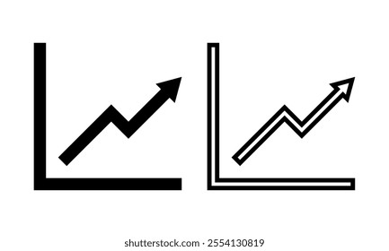 Growing graph icon set. Vector illustration.