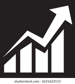 Growing graph icon set. Vector illustration. Set of growing bar graph. Business chart with arrow. Growths chart collection.