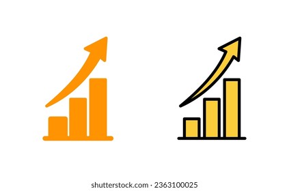 Growing graph Icon set for web and mobile app. Chart sign and symbol. diagram icon