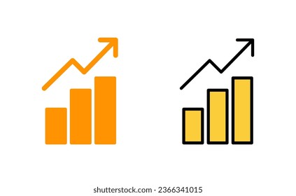Growing graph Icon set for web and mobile app. Chart sign and symbol. diagram icon