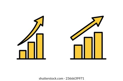 Growing graph Icon set for web and mobile app. Chart sign and symbol. diagram icon