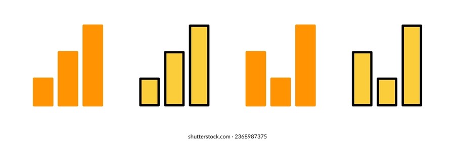 Growing graph Icon set for web and mobile app. Chart sign and symbol. diagram icon
