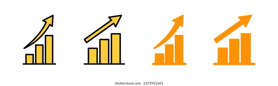 Growing graph Icon set for web and mobile app. Chart sign and symbol. diagram icon