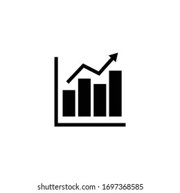 growing graph icon, growing graph sign and symbol vector Design