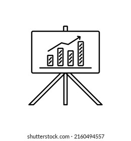 growing graph icon, growing graph sign and symbol vector Design