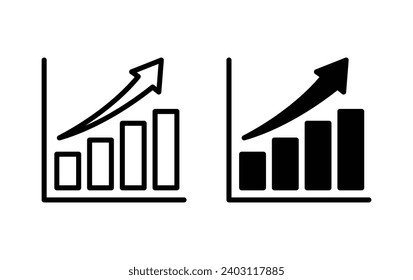 growing graph icon, growing graph sign vector for web site Computer and mobile app