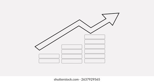 Growing graph icon. Growing graph simple line vector icon