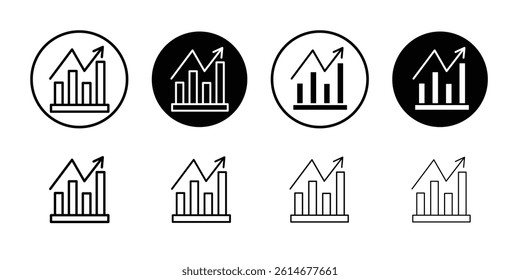 Growing graph icon Simple outline vector logo