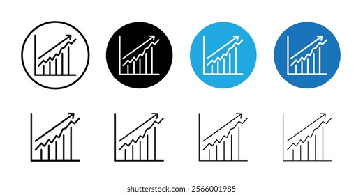 Growing graph Icon Simple thin outline