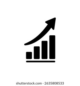 Símbolo de ícono de gráfico en crecimiento para App y Sitios web. Icono de diagrama y símbolo.