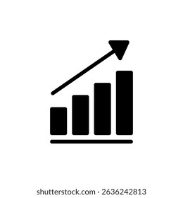 Símbolo de ícone de gráfico crescente para aplicativos e sites. Símbolo e sinal de gráfico. ícone de diagrama