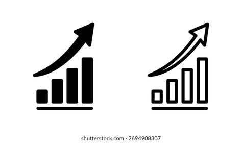 Símbolo de ícono de gráfico en crecimiento para App y Sitios web. Icono de diagrama y símbolo.