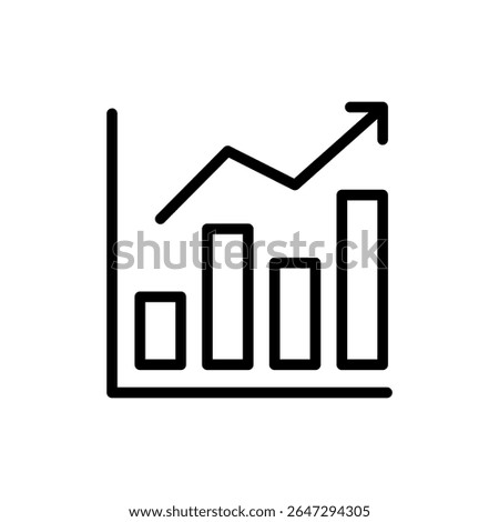 Growing graph icon symbol for apps and websites. Chart sign and symbol. diagram icon