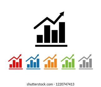 Growing graph icon symbol vector