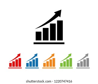 Growing graph icon symbol vector