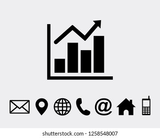 Growing graph icon symbol vector for web