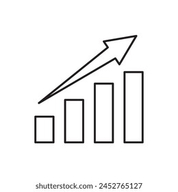 Growing graph icon, template for graphic and web design. vector illustration