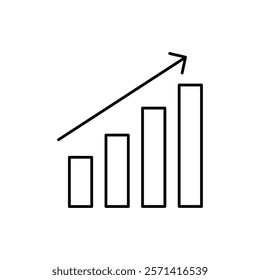Growing graph icon Thin line vector