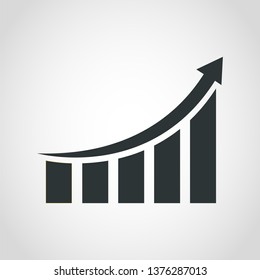 Growing graph icon. Vector
