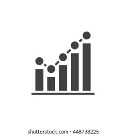 growing graph icon vector, business chart solid logo, pictogram isolated on white, pixel perfect illustration
