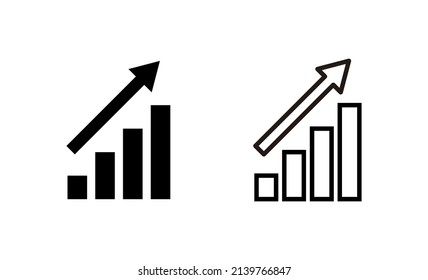 Growing graph icon vector. Chart sign and symbol. diagram icon