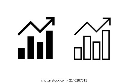 Growing graph icon vector. Chart sign and symbol. diagram icon