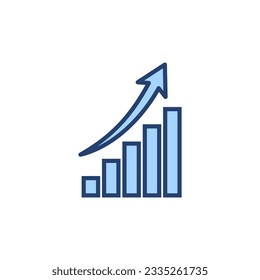 Growing graph icon vector. Chart sign and symbol. diagram icon
