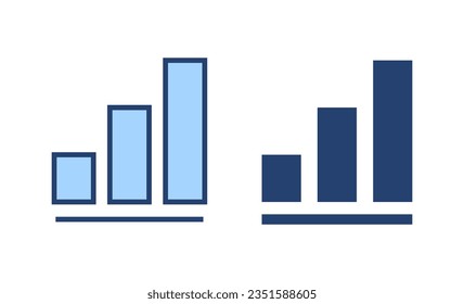Vector de icono de gráfico en crecimiento. Símbolo y signo de gráfico. icono de diagrama