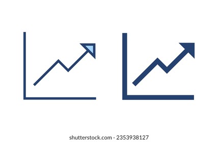 Growing graph icon vector. Chart sign and symbol. diagram icon