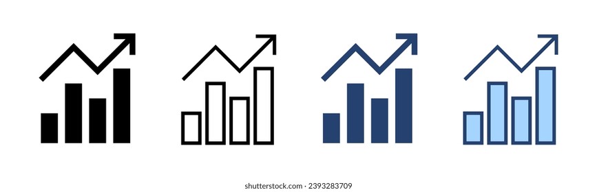 Growing graph icon vector. Chart sign and symbol. diagram icon