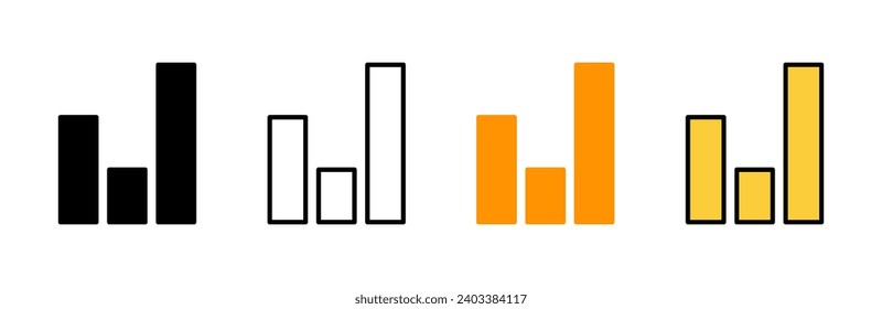 Growing graph Icon vector. Chart sign and symbol. diagram icon