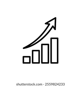 Growing graph icon vector. Chart sign and symbol. diagram icon