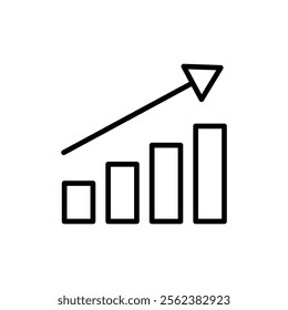 Growing graph icon vector. Chart sign and symbol. diagram icon