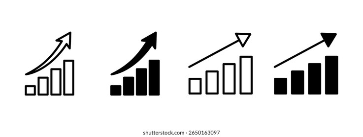 Growing graph icon vector. Chart sign and symbol. diagram icon