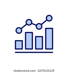Vetor de ícone de gráfico crescente. Símbolo e sinal de gráfico. ícone de diagrama