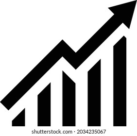 Growing graph icon vector. Diagram symbol.