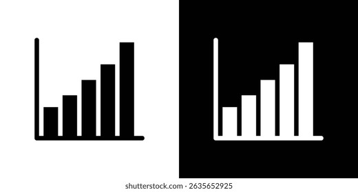 Growing graph icon Vector in flat style. Collection silhouettes