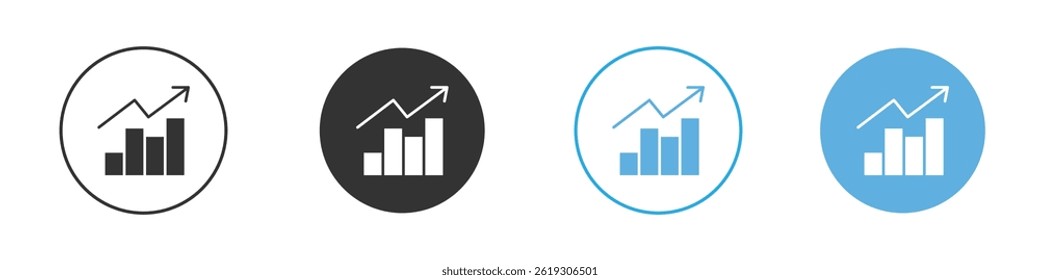 Growing graph icon Vector Graphic set
