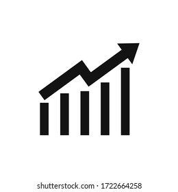 Growing graph icon vector. Growth sign