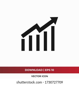 Growing graph icon vector. Growth sign