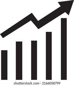 Growing graph icon vector. Growth sign on white background..eps
