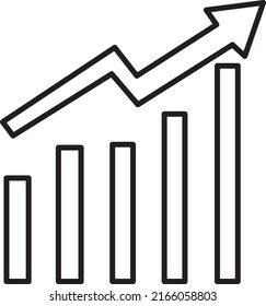 Growing graph icon vector. Growth sign line art.eps
