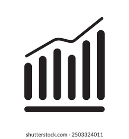Growing graph icon vector. Growth sign